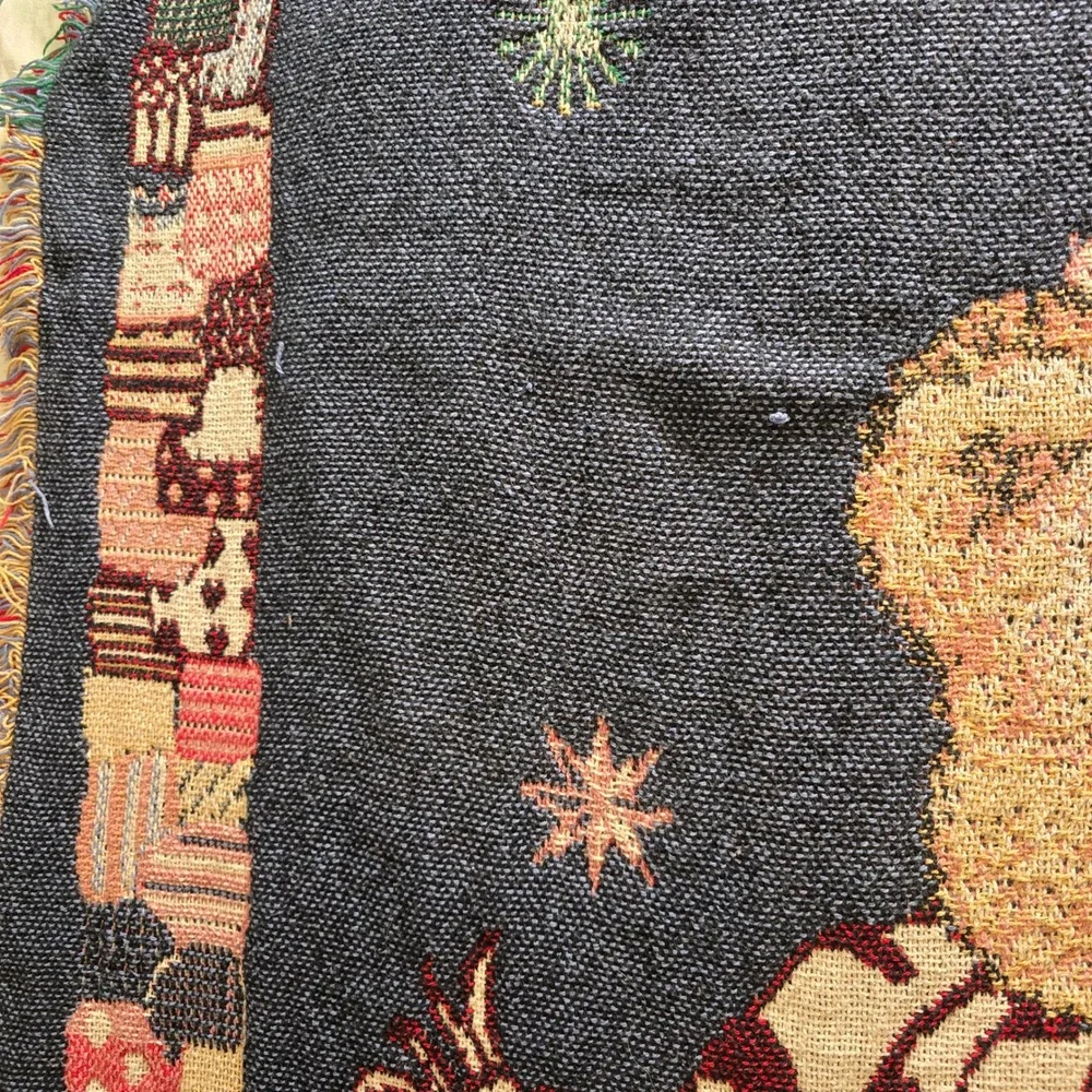 Cozy Teddy Bear Family Woven Throw Tapestry Blanket Christmas Holiday Home Decor
